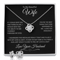To My Beautiful Wife - Love Knot Necklace & Earring Set