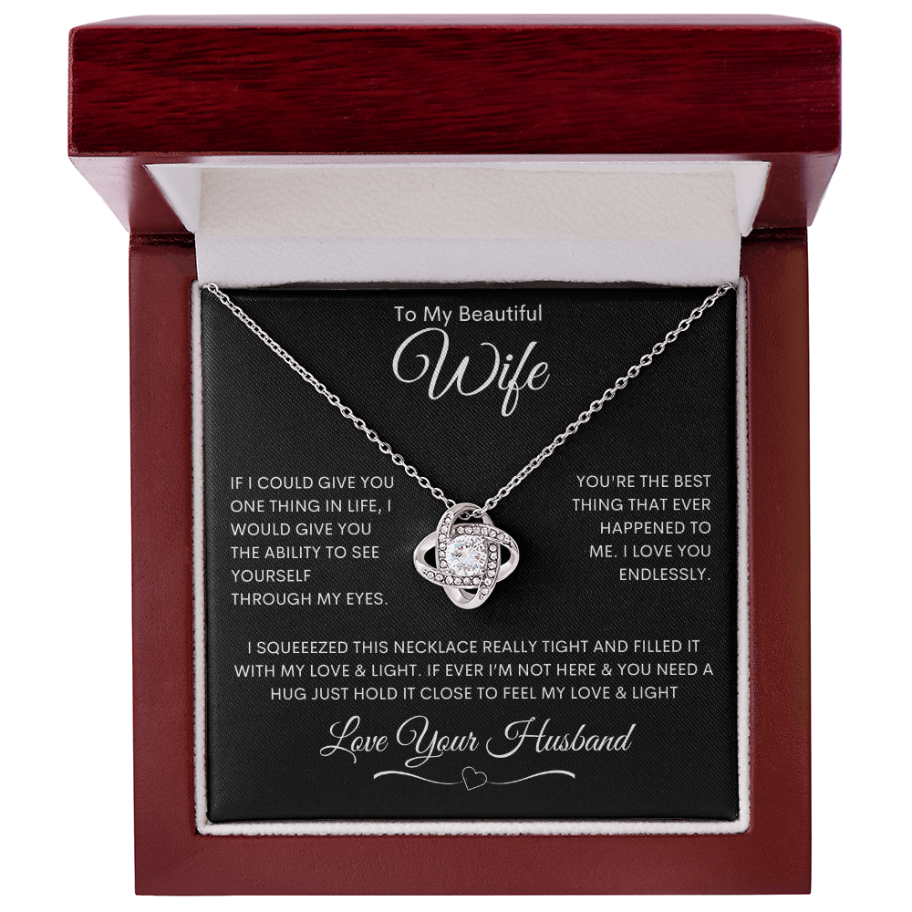 To My Beautiful Wife - Love Knot Necklace