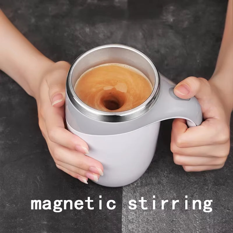 380Ml Coffee Mug Automatic Self Stirring Milk Fruits Mixing Cup Electric Stainless Steel Lazy Rotating Mug Magnetic Stirring Cup