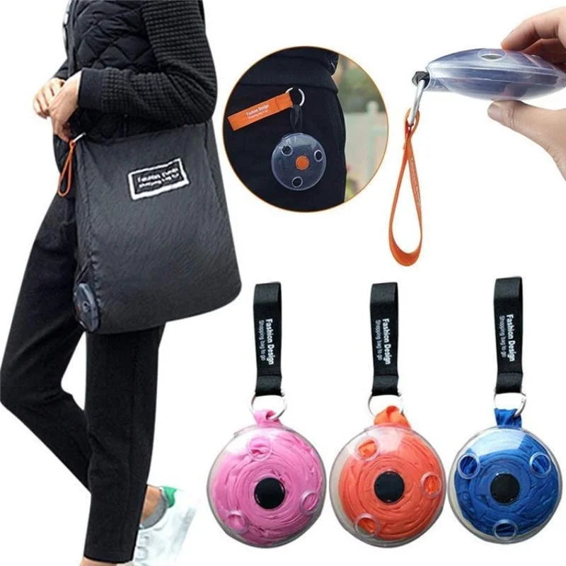 Mini Portable Folding Storage Bag Multifunctional Small Disc Travel Reusable Outdoor Supermarket Shopping Bag