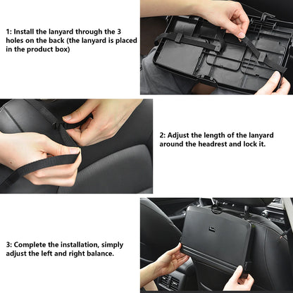 Car Back Seat Portabletray Table Foldable Car Backseat Table Organizer Car Work Dining Table Food Tray for Food and Drink