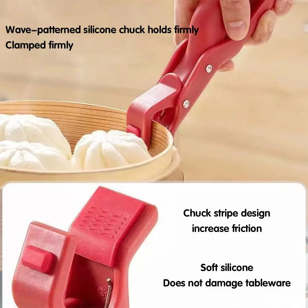 Anti-Scalding Dish Plate Gripper Clips Tongs Clamp Holder for Moving Hot Plate or Bowls Out from Pot Microwave Oven 1/2Pcs