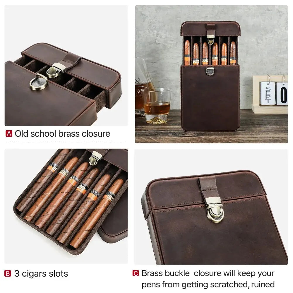 Elite Traveler’s Leather 3/6 Slot Humidor