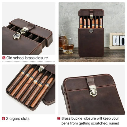 Elite Traveler’s Leather 3/6 Slot Humidor