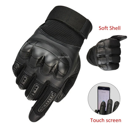 Touch Screen Full Finger Tactical Gloves Military Hard Knuckle Glove for Airsoft Combat Work Driving Riding Hunting Gloves Men