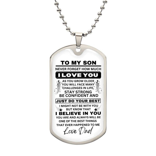 To My Son from Dad - Dog Tag  Personalize at Check Out