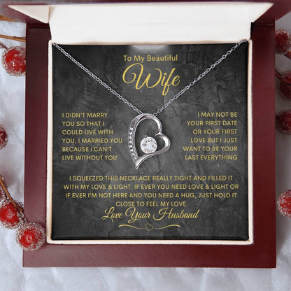 To My Wife - Forever Love Necklace - Highlight Gold