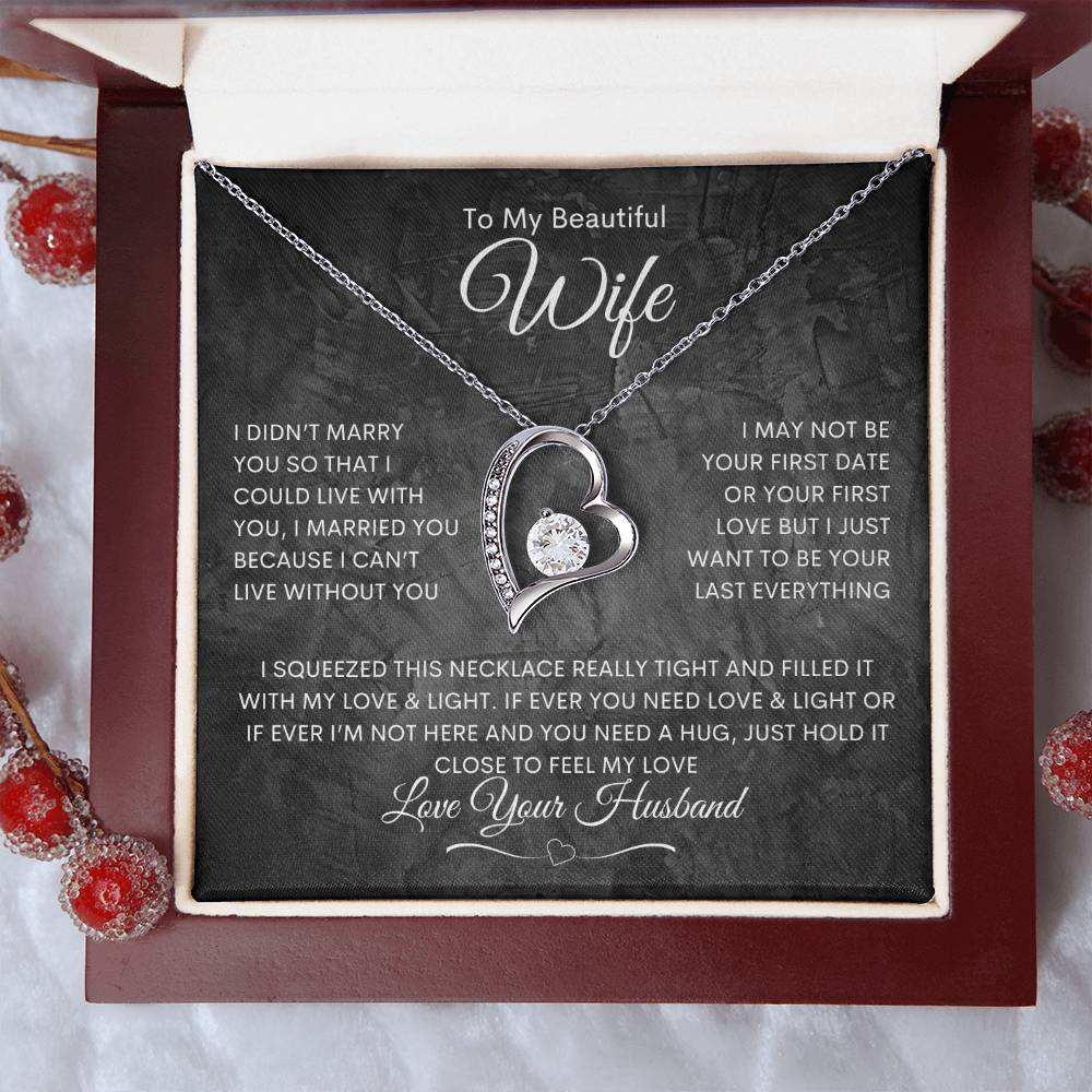 To My Wife - Forever Love Necklace - White