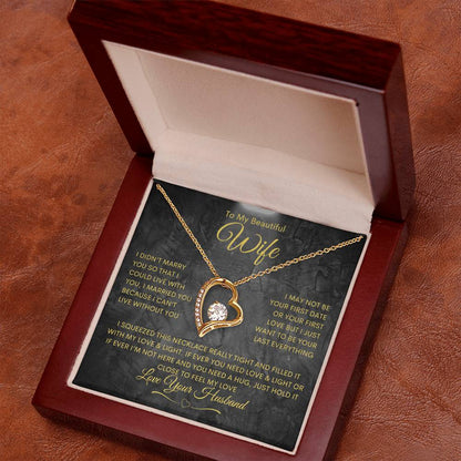 To My Wife - Forever Love Necklace - Highlight Gold