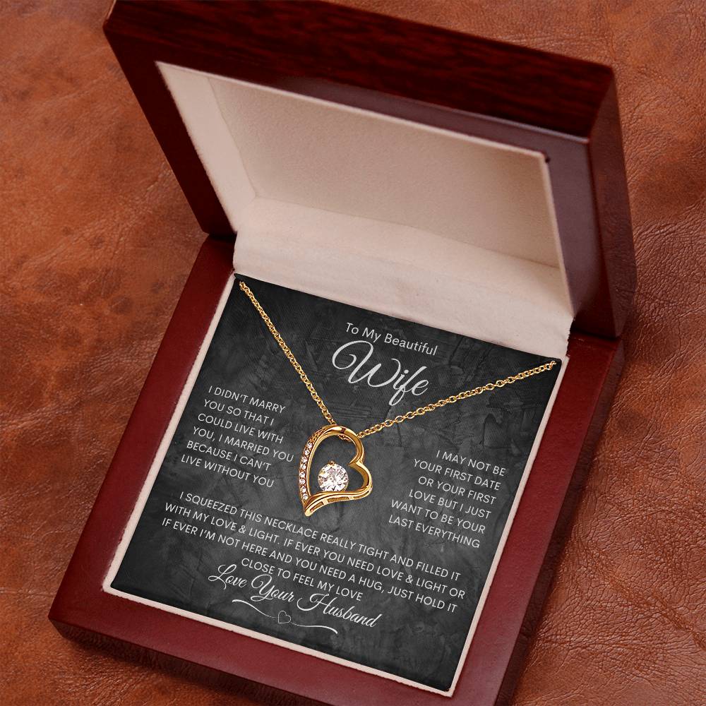 To My Wife - Forever Love Necklace - White