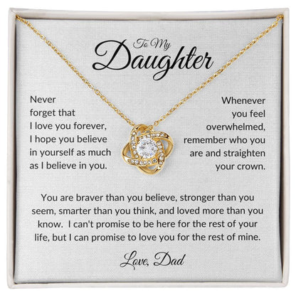 Love Knot Necklace - To Daughter from Dad