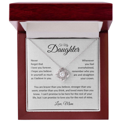 Love Knot Necklace - To Daughter from Mom