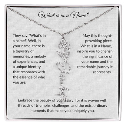 What is in a Name - Flower Necklace