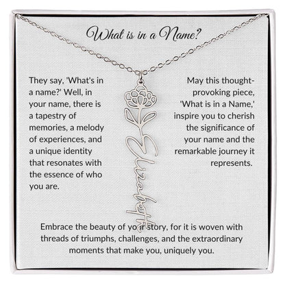 What is in a Name - Flower Necklace