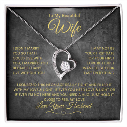 To My Wife - Forever Love Necklace - Highlight Gold