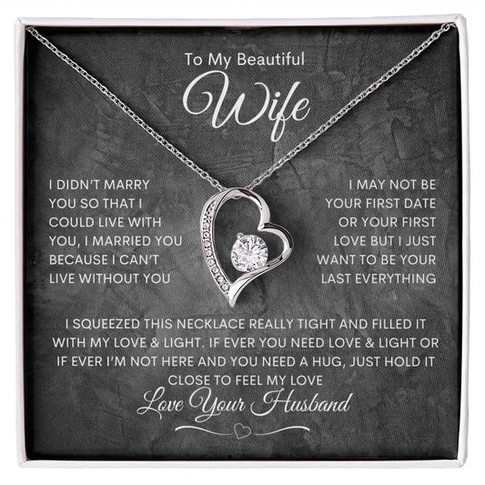 To My Wife - Forever Love Necklace - White