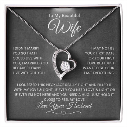 To My Wife - Forever Love Necklace - Highlight White