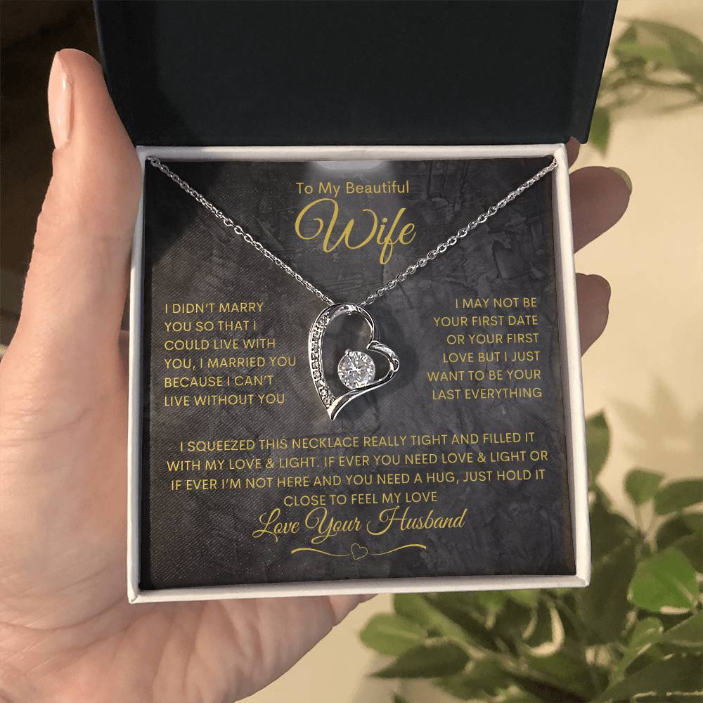 To My Wife - Forever Love Necklace - Highlight Gold