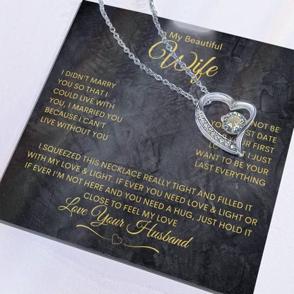 To My Wife - Forever Love Necklace - Highlight Gold