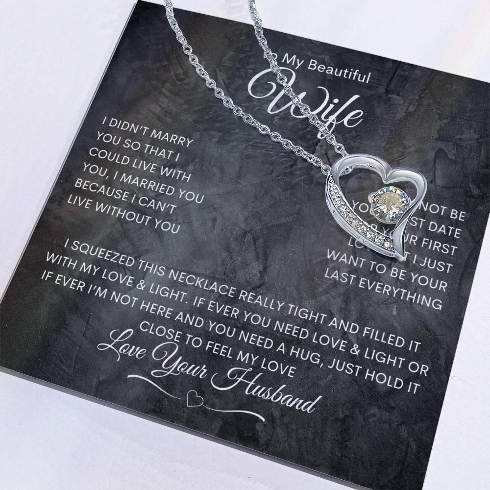 To My Wife - Forever Love Necklace - White