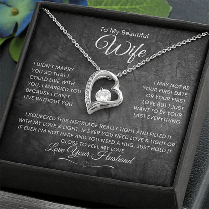 To My Wife - Forever Love Necklace - White