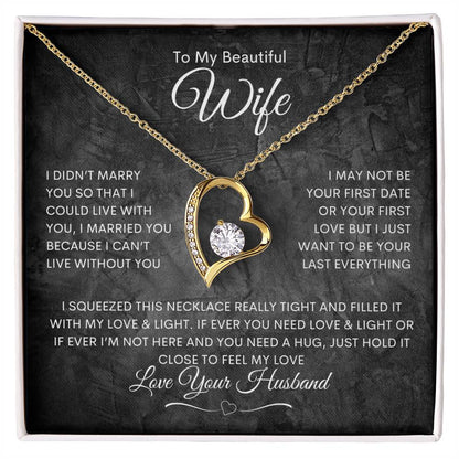 To My Wife - Forever Love Necklace - White