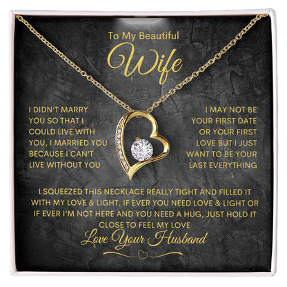 To My Wife - Forever Love Necklace - Highlight Gold