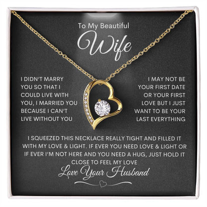 To My Wife - Forever Love Necklace - Highlight White