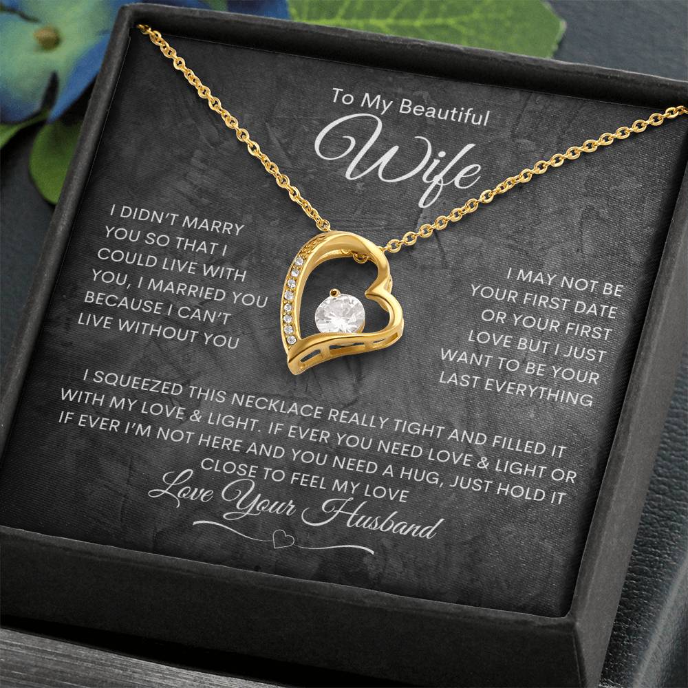 To My Wife - Forever Love Necklace - White