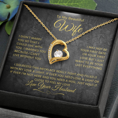 To My Wife - Forever Love Necklace - Highlight Gold